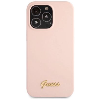 3. Guess GUHCP13XLSLMGLP iPhone 13 Pro Max 6,7" hellrosa/hellrosa Hardcase Silikon Script Gold Logo