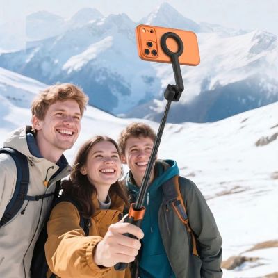 16. Tech-Protect L10S Bluetooth-Selfie-Stick-Stativ – Schwarz und Orange
