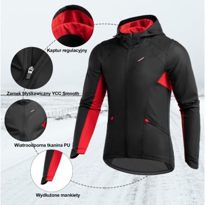 2. Rockbros Unisex-Sportwinterjacke, Schwarz, Größe 4XL