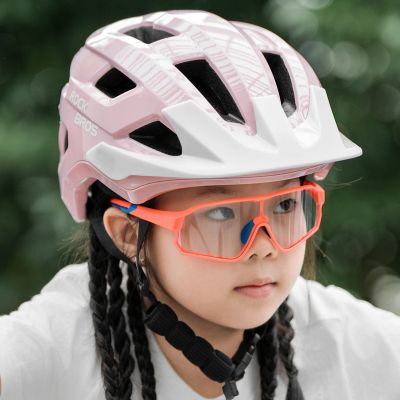 5. Rockbros LK-67 Jugend-Fahrradhelm mit abnehmbarem Visier 54–58 cm – Pink