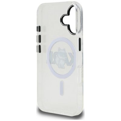 7. Karl Lagerfeld IML Choupette Sketch Logo MagSafe iPhone 17 Hülle – Transparent