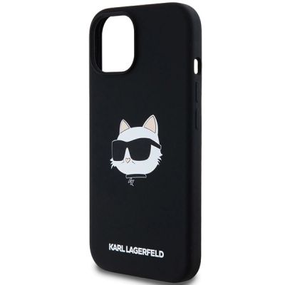 6. Karl Lagerfeld Silikon Choupette Head MagSafe Hülle für iPhone 15 Plus / 14 Plus – Schwarz
