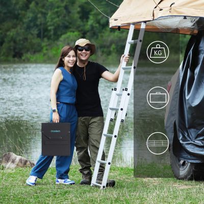 8. Choetech SC009-V2 faltbares Solarladegerät 100 W USB-C / 2x USB-A PD QC – Schwarz