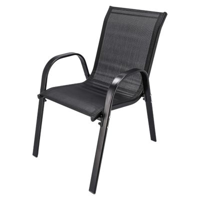 3. Klassisches Gartenmöbelset aus Textil aus dem Schwarzwald, zwei Stühle + schwarzer Tisch