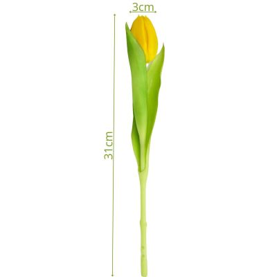 11. Gelbe Tulpe, 31 cm, naturgetreue Frühlingsdekoration