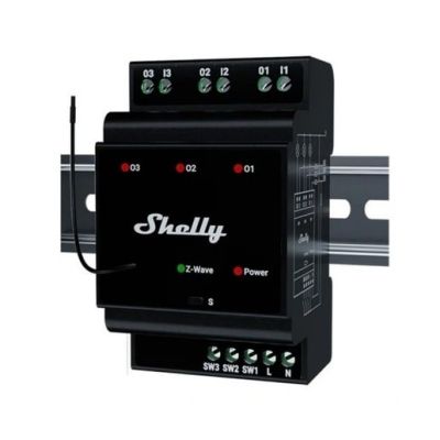 Shelly Wave Pro 3 LR Z-Wave DIN-Schienen-Dreikanal-Controller