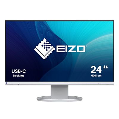 Eizo FlexScan EV2480-WT Monitor – 60 cm (23,8 Zoll), LED, IPS-Panel, Höhenverstellung, Pivot, Lautsprecher, USB-C, DisplayPort, HDMI