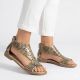 5. Damen-Sandalen aus durchbrochenem Schlangenleder in Gold, M.Daszyński MR24148-2