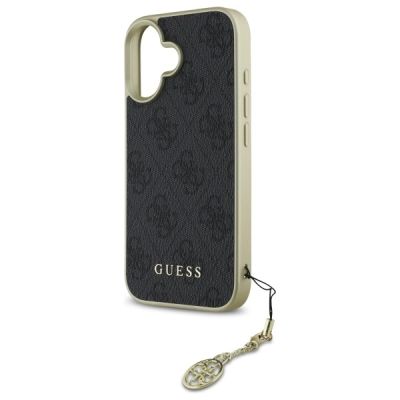 6. Guess 4G Charms Collection Hülle für iPhone 16 Plus – Schwarz