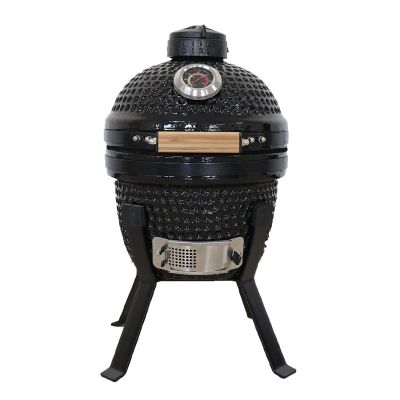 Kamado Bono Picnic Keramikgrill, 13 Zoll, Kamado-Grillwagen, Holzkohle (Brennstoff), Schwarz