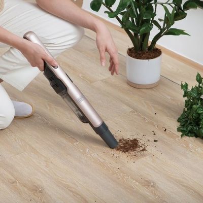 8. Black & Decker DVC320BRG Tragbarer Staubsauger, beutellos, Roségold