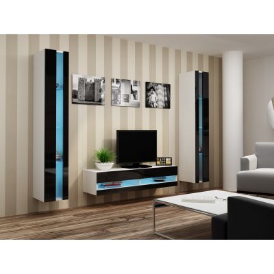 5. VIGO NEU 180/40/30 weiß/schwarz Hochglanzregal