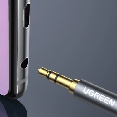 14. Ugreen AV118 10592 Kabel 3,5 mm Miniklinke (männlich) / 3,5 mm Miniklinke (weiblich) 1 m – Silber
