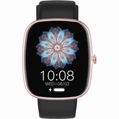 3. GRAVITY GT18-1 Damen-Smartwatch, pinkes Silikonarmband + schwarzes Armband