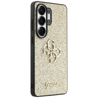 4. Guess Fixed Glitter Big 4G Metal Logo Hülle für Samsung Galaxy S26 Ultra - Gold