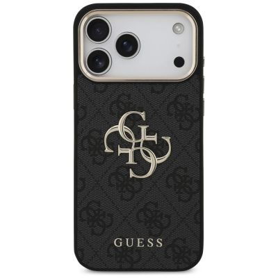 3. Guess 4G Big 4G Classic Logo Hülle für iPhone 17 Pro Max / 18 Pro Max – Schwarz und Gold