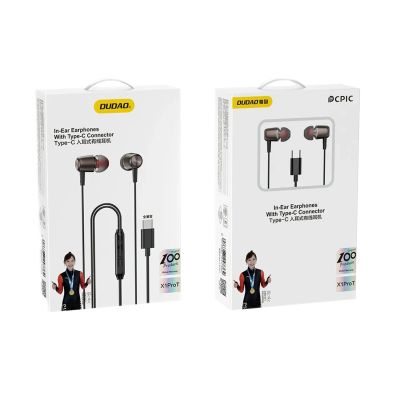 2. Dudao X1PROT In-Ear-Kopfhörer mit USB-C und Kabel, 1,2 m – Schwarz