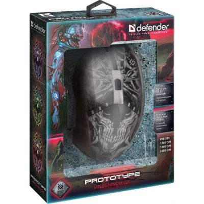 4. DEFENDER KABELGEBUNDENE MAUS PROTOTYP GM-670L OPTIK 800/1200/1600/2400 DPI 6P 52670