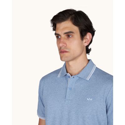 3. Paul&Shark Herren-Polohemd aus Baumwolle mit Knopfleiste, Stahlblau 25411205-991