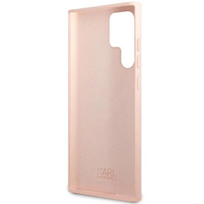 7. Karl Lagerfeld Choupette Metal Pin-Hülle aus Silikon für Samsung Galaxy S23 Ultra – Rosa