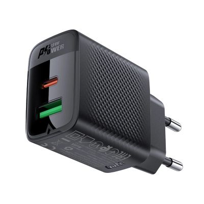 2. Acefast A78 GaN USB-A / USB-C PD 20W Netzwerkladegerät - Schwarz