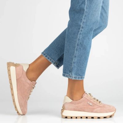 8. Leder-Plateau-Sneaker, pinkfarben, Filippo DP7498