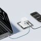 5. Cuktech AD653W 67W GaN 2x USB-C + USB-A Wandladegerät mit 70 cm einziehbarem USB-C-Kabel – Weiß