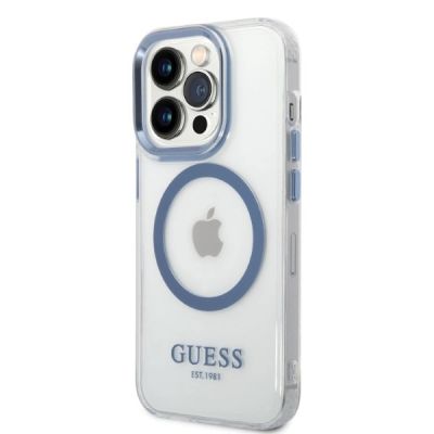 2. Ratet Guess , GUHMP14XHTRMB iPhone 14 Pro Max 6,7" blau/blaue Hartschale Metal Outline Magsafe