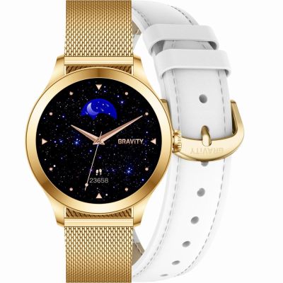 Smartwatch Gravity Weißgold 2 Armbänder GT25-2 PRO