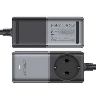 8. Acefast Z2 GaN 75W PD-Tischladegerät 3x USB-C 2x USB-A - Schwarz und Grau