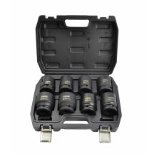 AWTOOLS Schlagschrauber-Steckschlüsselsatz 3/4" 8-teilig/24-38 mm KURZE SCHWARZE LINIE