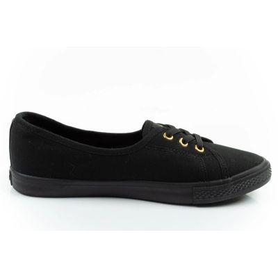 4. Lee Cooper Damenschuhe, sportliche schwarze Slip-On-Ballerinas
