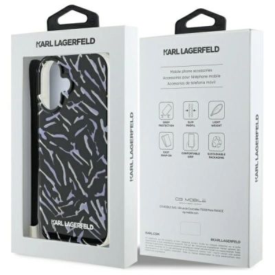 7. Karl Lagerfeld Zebra Hülle mit Kordel für iPhone 16 Plus – Lila