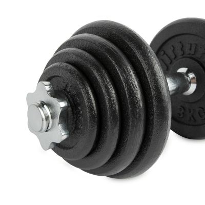 5. VIRTUFIT VERSTELLBARES PRO-HANTELSET - LANGHANTELSET - GUSSEISEN - 1 X 15 KG
