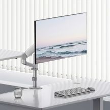 ERGO Büromonitorhalterung mit Gasfeder, 17"-32", 1-10 kg, mattweiß, max. VESA 100x100, ER-691 W