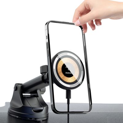 6. Magnetischer Halter mit MagSafe-Induktionsladegerät für Cockpit/Lüftung 15W Dudao F12MAX+ - schwarz