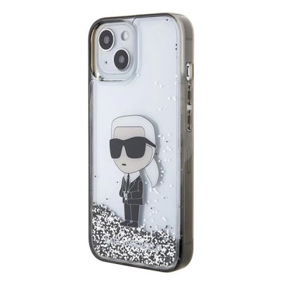 2. Karl Lagerfeld KLHCP15SLKKNSK iPhone 15 6,1" transparentes Hardcase Liquid Glitter Ikonik