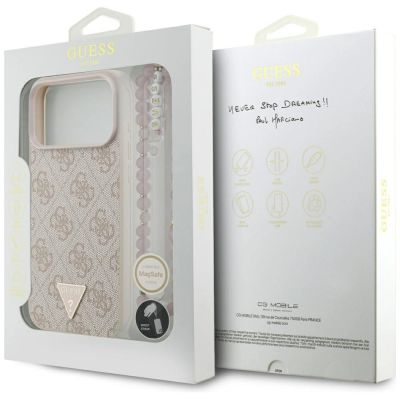 8. Guess 4G Strap Triangle Logo MagSafe Hülle für iPhone 17 Pro Max – Pink
