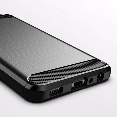 10. Carbon Case Flexibel Handyhülle TPU Schutzhülle für Samsung Galaxy A22 4G schwarz