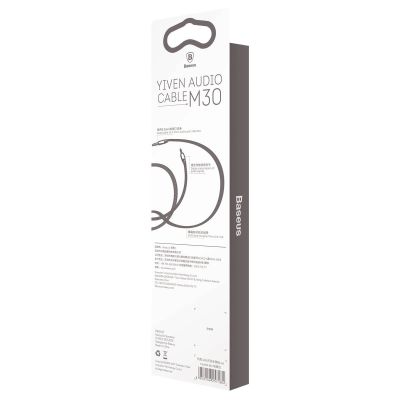 6. Baseus Yiven M30 Stereo AUX 3,5 mm Audiokabel Stecker Miniklinke 1m silber-schwarz (CAM30-BS1)