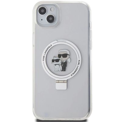 3. Karl Lagerfeld KLHMP15MHMRSKCH iPhone 15 Plus / 14 Plus 6,7" weiß/weiß Hardcase Ringständer Karl&Choupette MagSafe