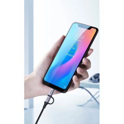 5. Ugreen Kabel 2in1 USB - Micro USB / USB Type C Kabel 1m 2.4A schwarz (30875)