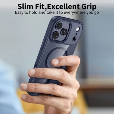 4. Tech-Protect MagMat MagSafe Hülle für iPhone 17 Pro Max – Transparent – ​​Marineblau