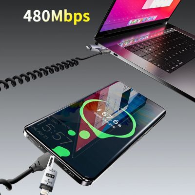 4. Dudao L20 Pro 4-in-1 USB-A / USB-C - Lightning / USB-C Kabel - Schwarz