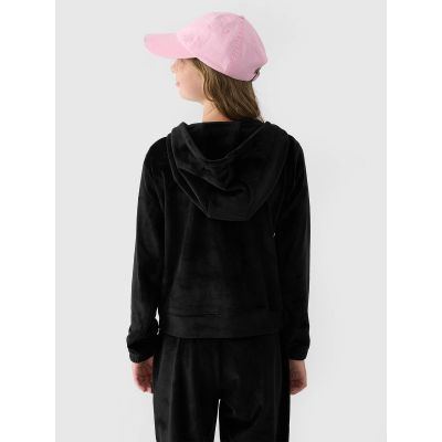 3. Mädchen-Kapuzenpullover aus Velours mit Reißverschluss, Größe 4F Junior 4FJWAW24TSWSF1217-20S