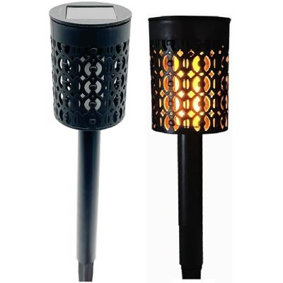 5. Solarlampe mit Flammeneffekt, 5,5 x 36 cm, 6 LEDs