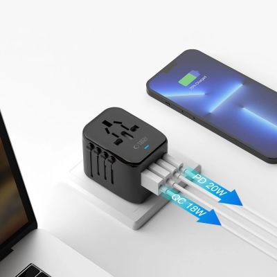 4. Tech-Protect TA200 EU / UK / US / AU-Adapter - schwarz