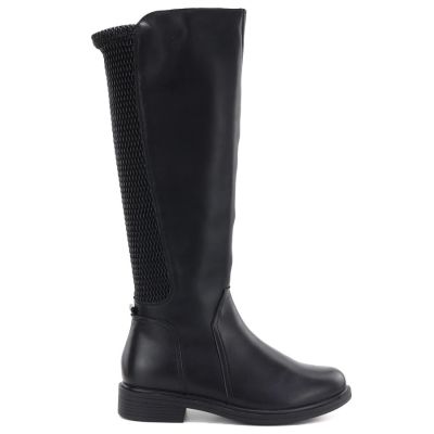 2. Damen-Lederstiefel mit elastischem Schaft, schwarz, Campbell JE19489