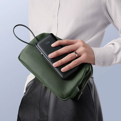 9. Baseus Bipow 2 10000mAh 20W Powerbank mit Digitalanzeige und integriertem USB-C-Kabel – Schwarz