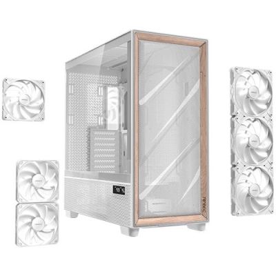 15. Antec Flux Pro Full-Tower E-ATX PC-Gehäuse, gehärtetes Glas – Weiß